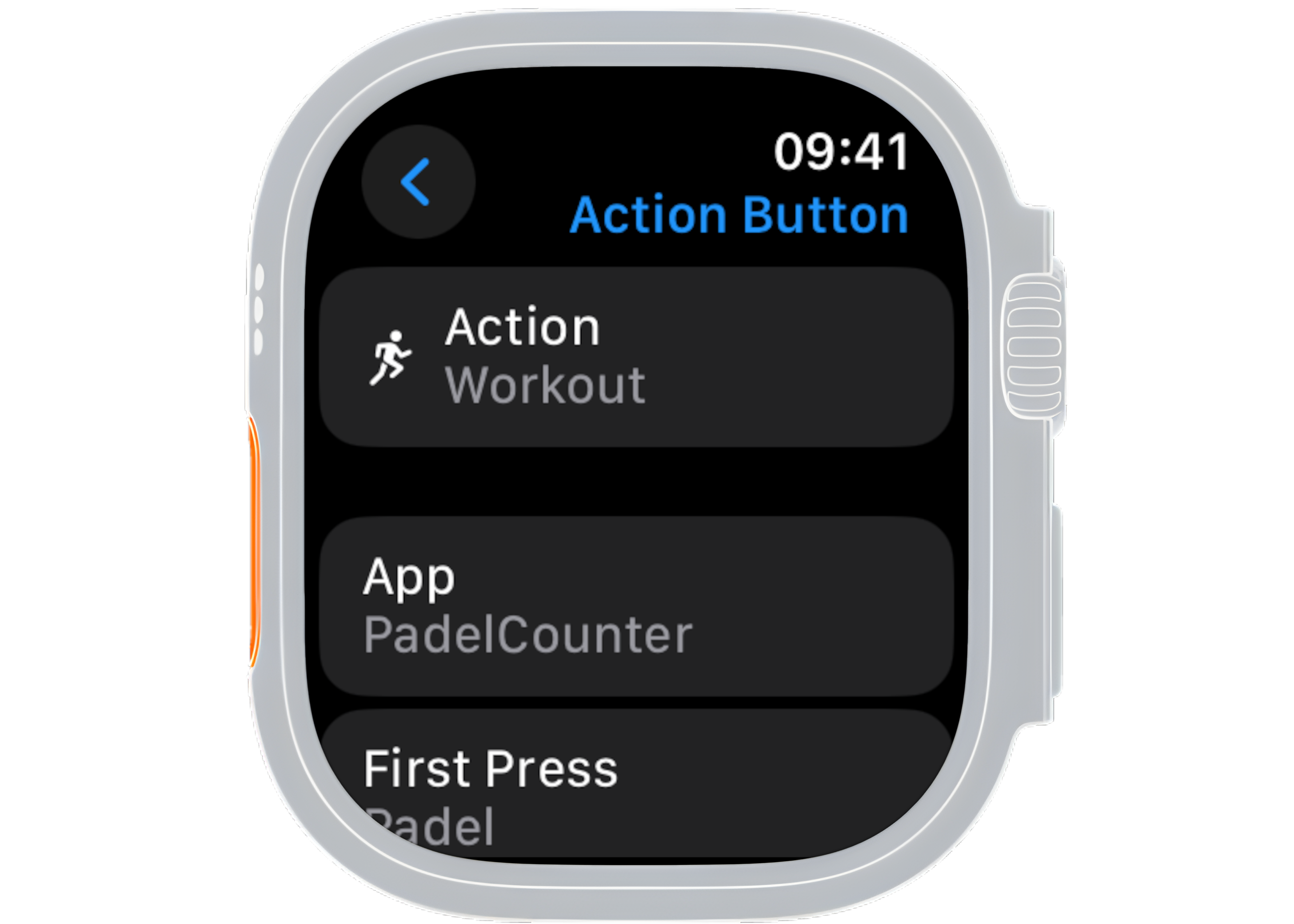 First Press settings screen