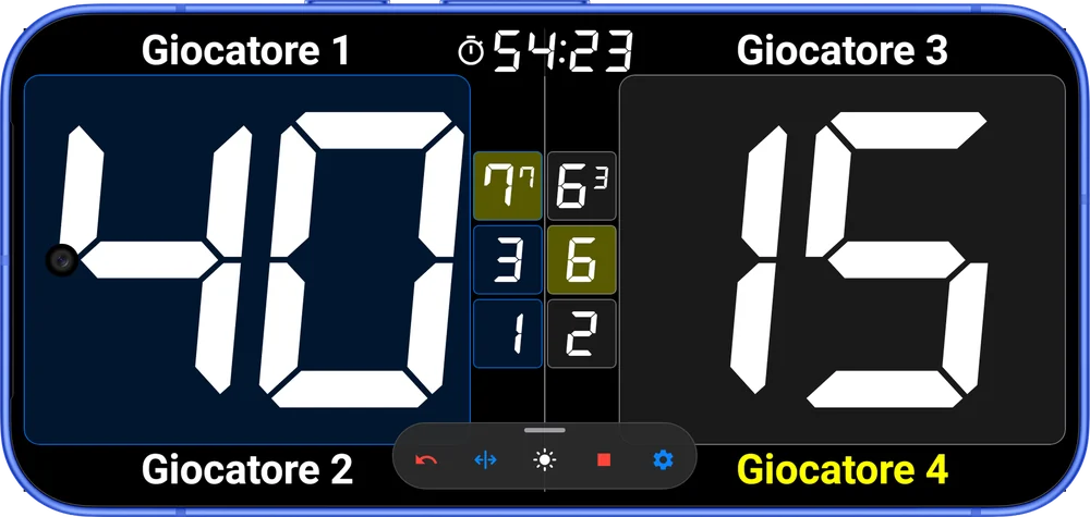 Tabellone PadelCounter su uno smartphone Android