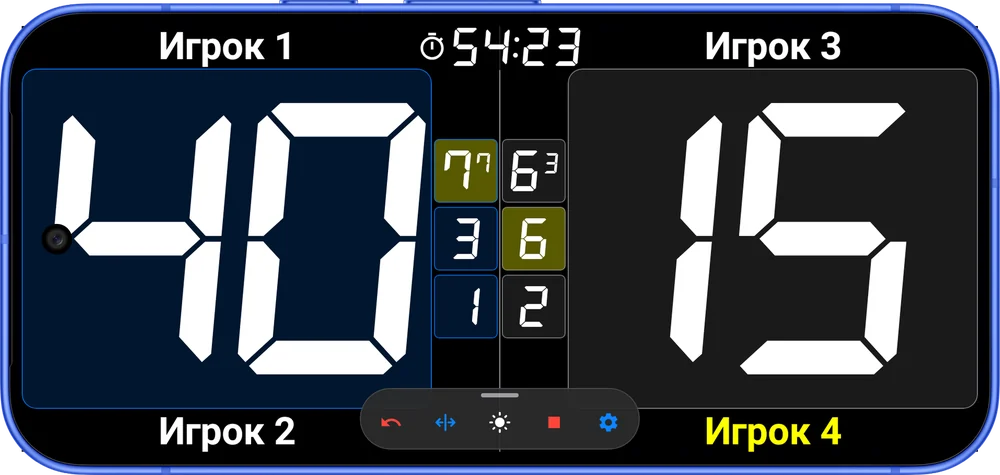 Табло PadelCounter на Android-смартфоне