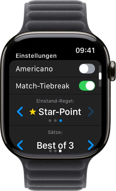 Die Einstandsregel auf der Apple Watch: Vorteil, Golden Point oder Star Point