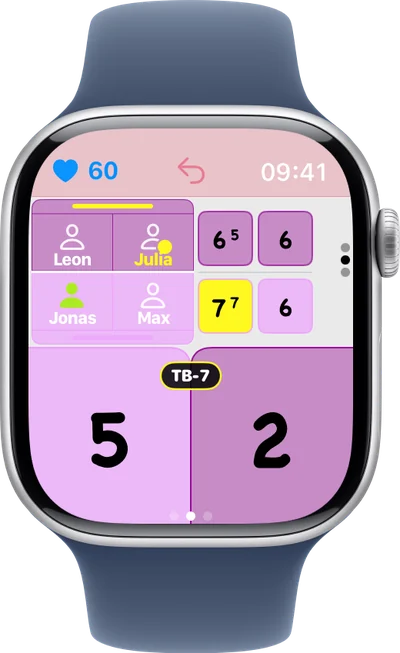 Ein Tie-Break bis 7 auf der Apple Watch