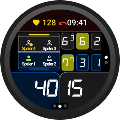 PadelCounter op een Wear OS-horloge